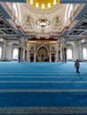 Sendayan, Malaysia-ÃÂ December 15, 2019: View of visitor inside Sri Sendayan Mosque, This mosque is donated by TS Rashid hussain.